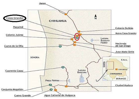 ubicacin del pueblo mgico de casas grandes